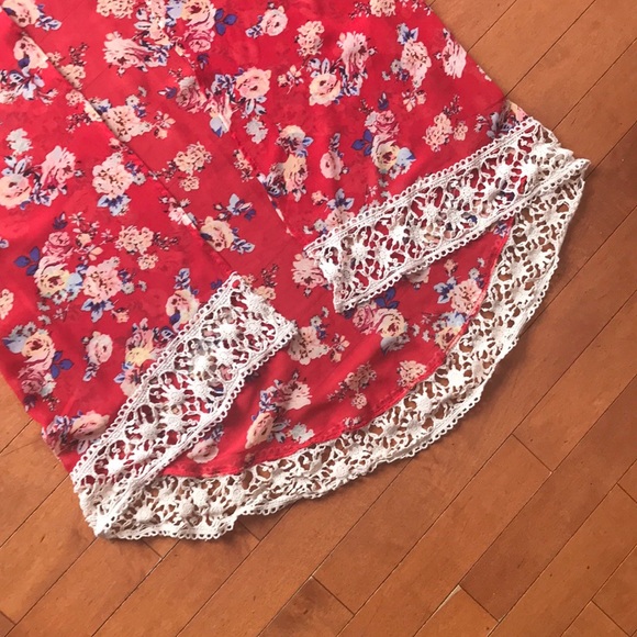 Charlotte Russ Lace & Floral Printed Long Kimono - Picture 2 of 2